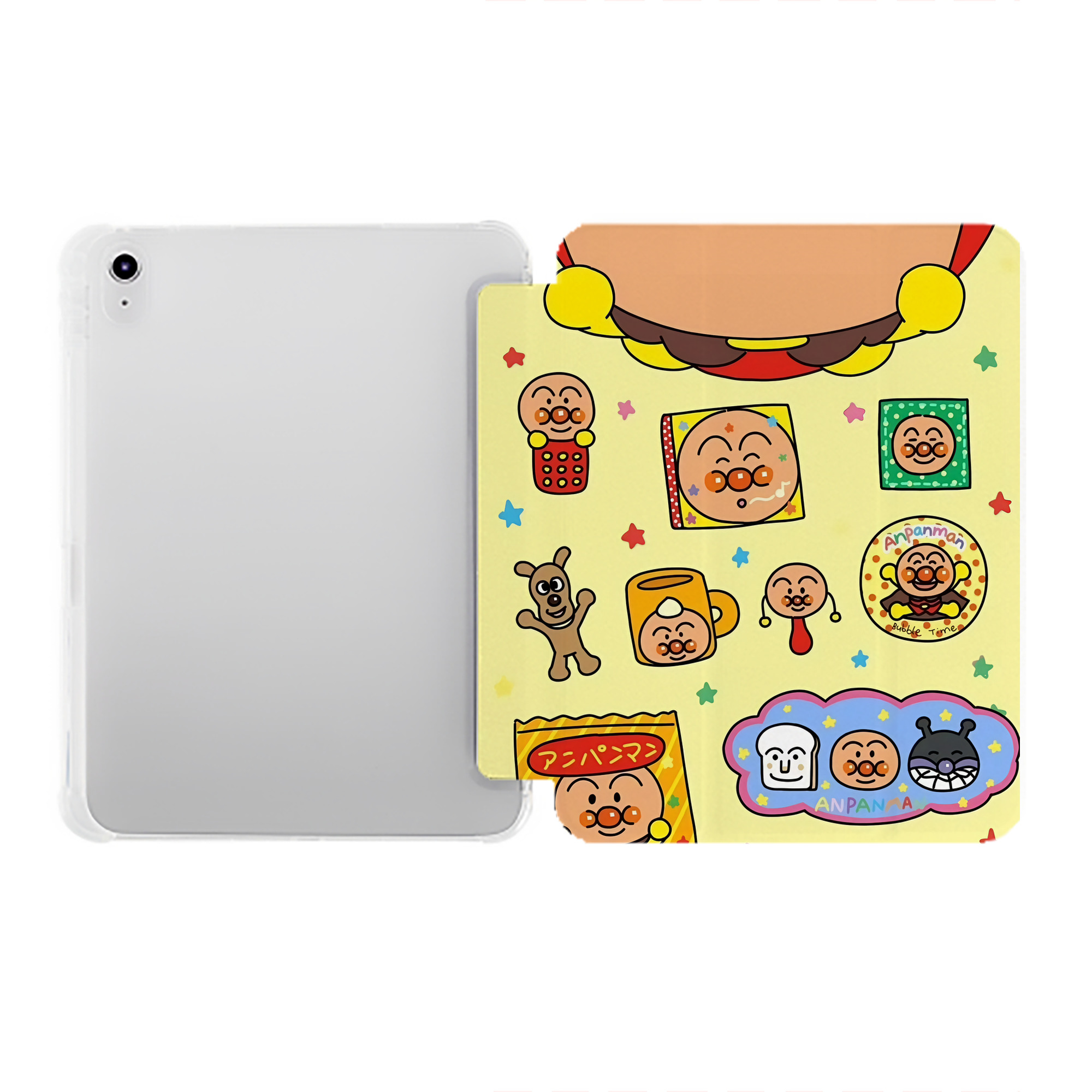 （画像用） アンパンマン Anpanman IPad ケース ペン収納付き 三つ折りスタンド PUレザー×シリコン 対応機種9.5/10.5/10.9インチ